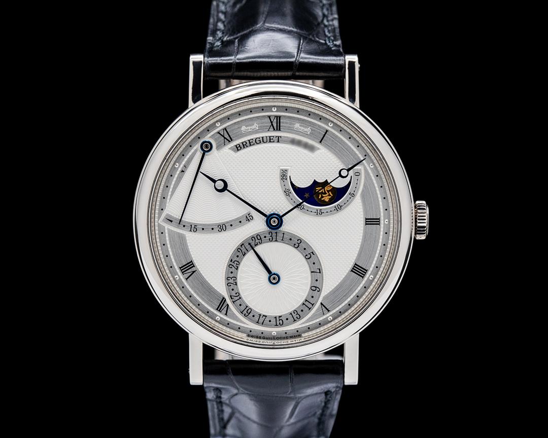Breguet Classique Power Reserve Moon 18K White Gold Silver Dial, reference 7137BB/11/9V6