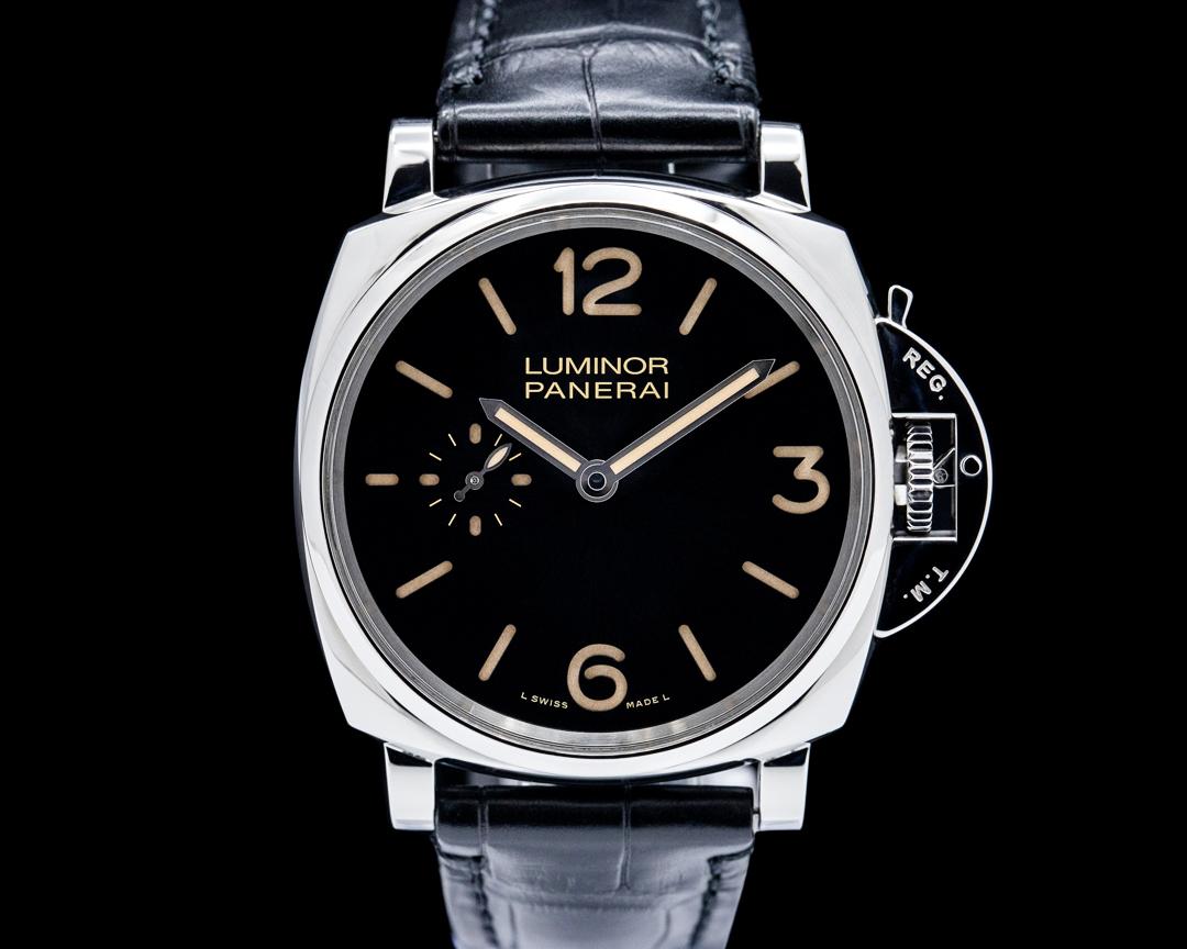 Panerai Luminor Due 3 Days Acciaio SS Black Dial, reference PAM00676