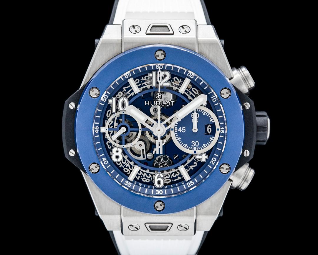Hublot Big Bang Unico Titanium Blue Ceramic Skeleton Dial, reference 441.NL.5171.RX