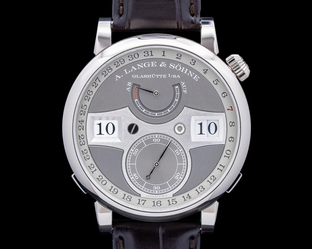 A. Lange & Söhne Zeitwerk Date 18K White Gold Gray Dial, reference 148.038