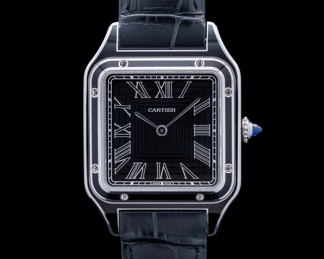 Cartier Santos Dumont SS Black Lacquer Dial 2025, reference WSSA0046