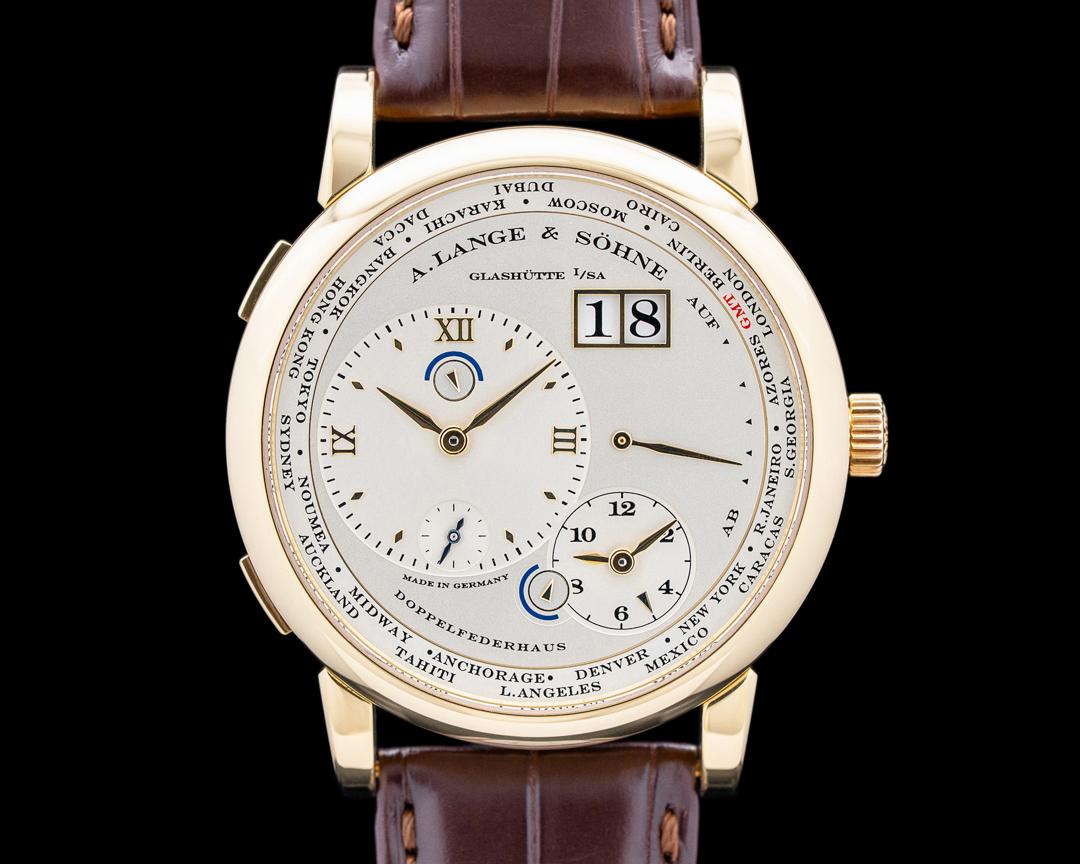 A. Lange & Söhne Lange 1 Time Zone 18K Yellow Gold Silver Dial, reference 116.021