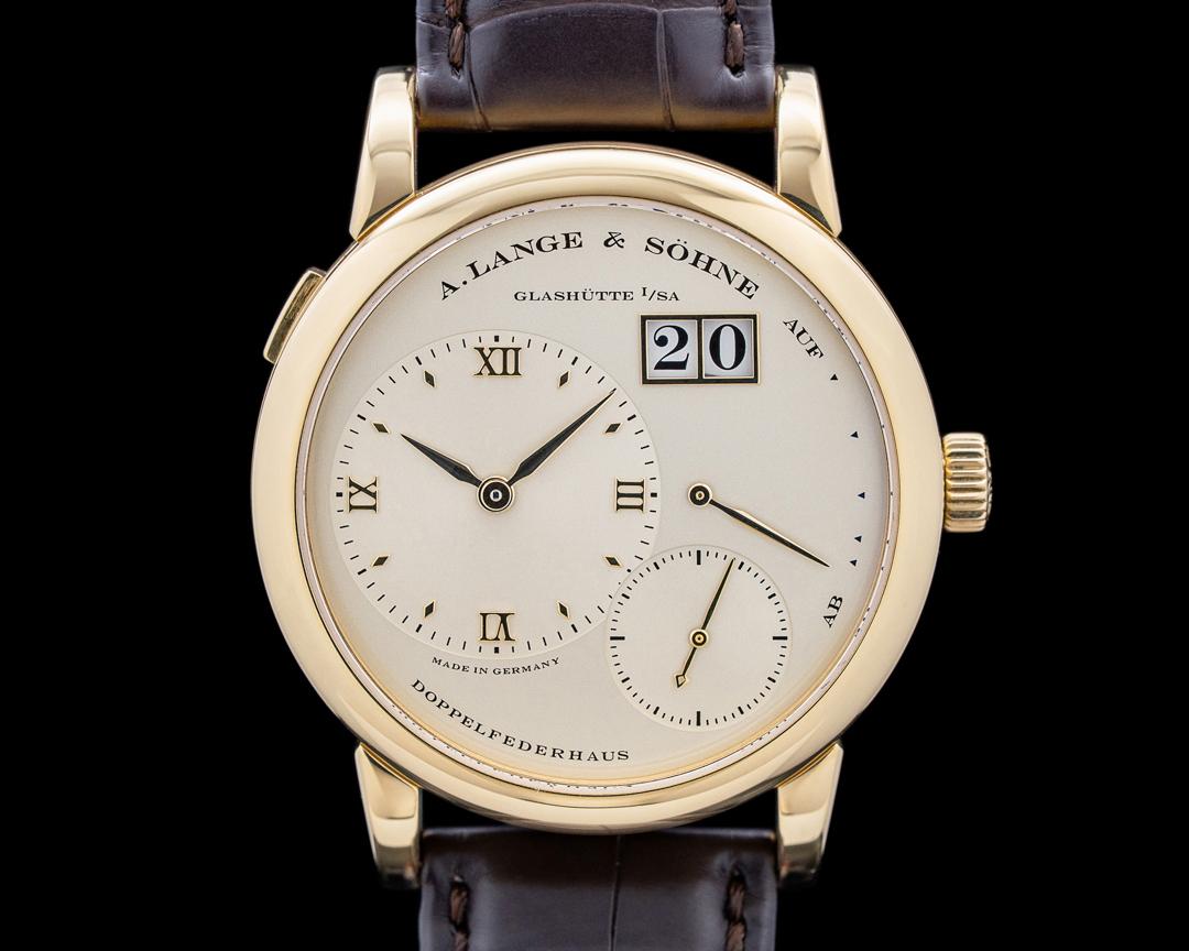 A. Lange & Söhne Lange 1 FIRST SERIES 18K Yellow Gold Champagne Dial RARE, reference 101.001