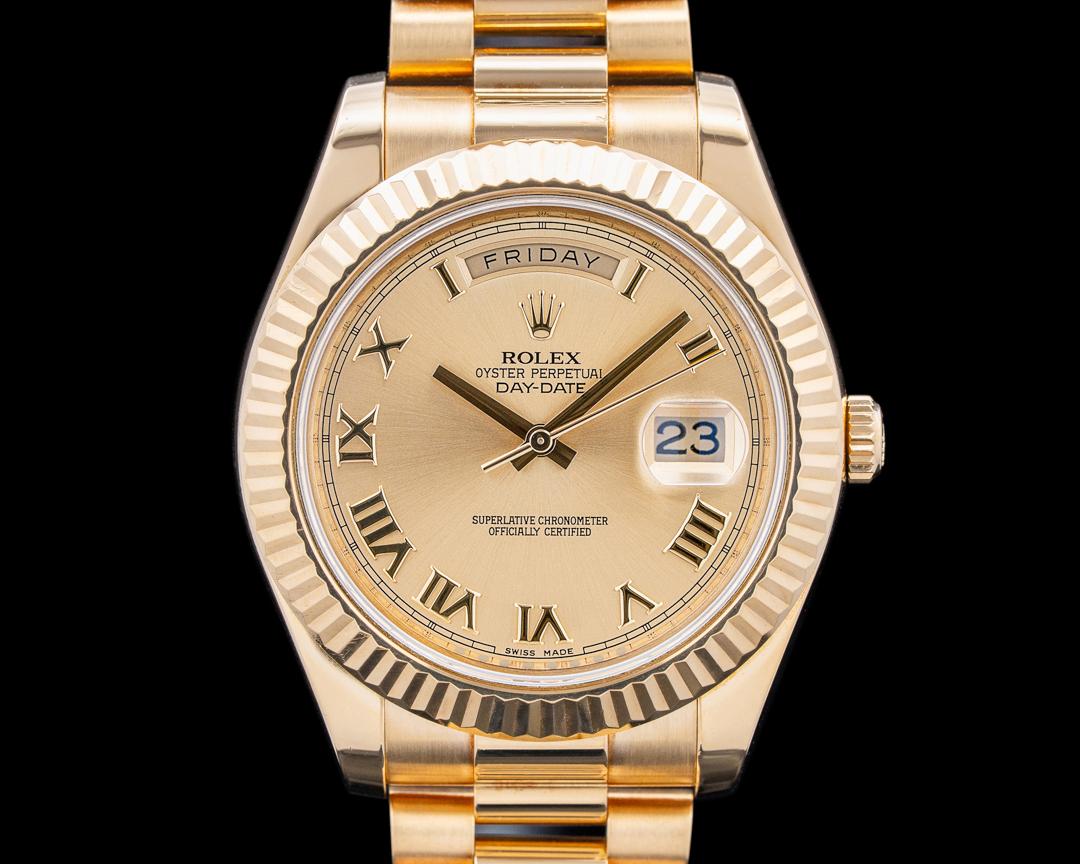 Rolex Day-Date II 18K Yellow Gold Champagne Dial, reference 218238