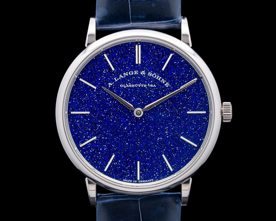 A. Lange & Söhne Saxonia Thin Aventurine 18K White Gold Blue Dial, reference 205.086