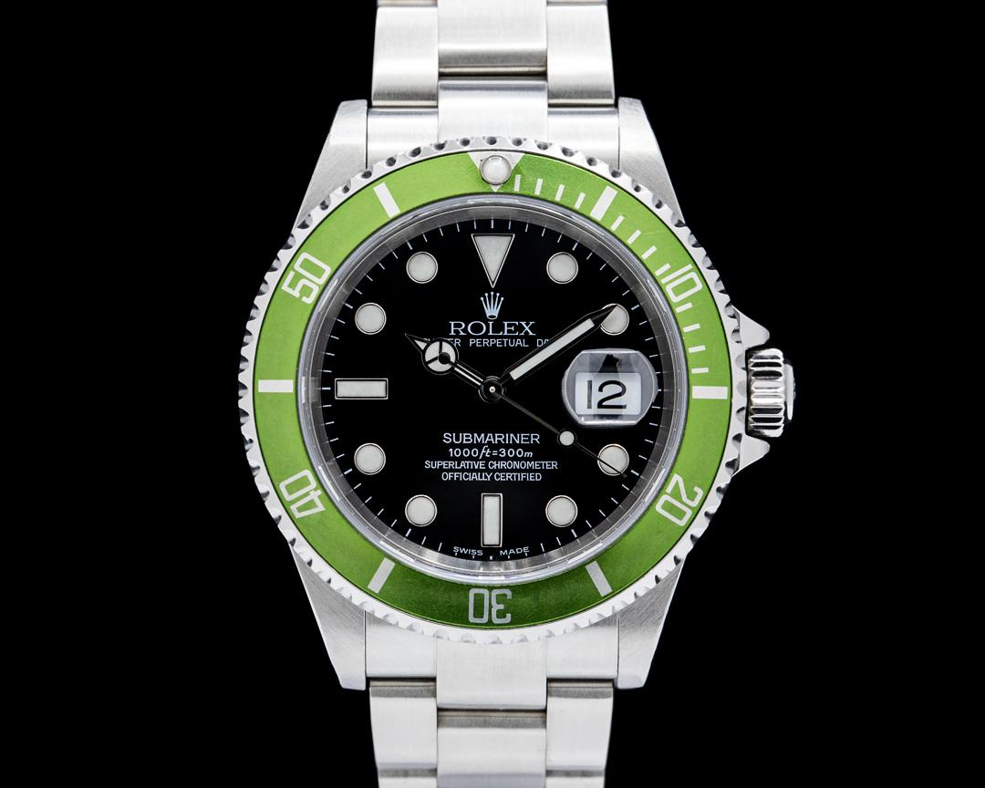 Rolex Kermit Submariner Date SS Black Dial Circa. 2003, reference 16610LV