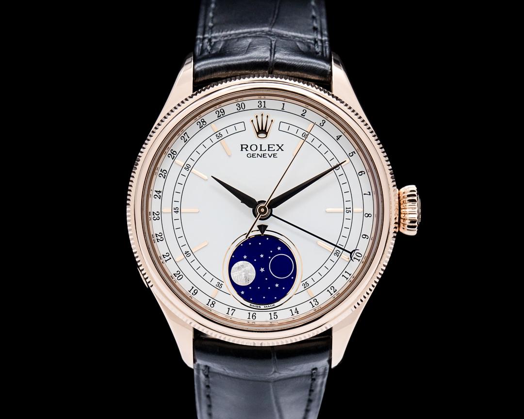 Rolex Cellini Moonphase 18K Rose Gold White Dial, reference 50535