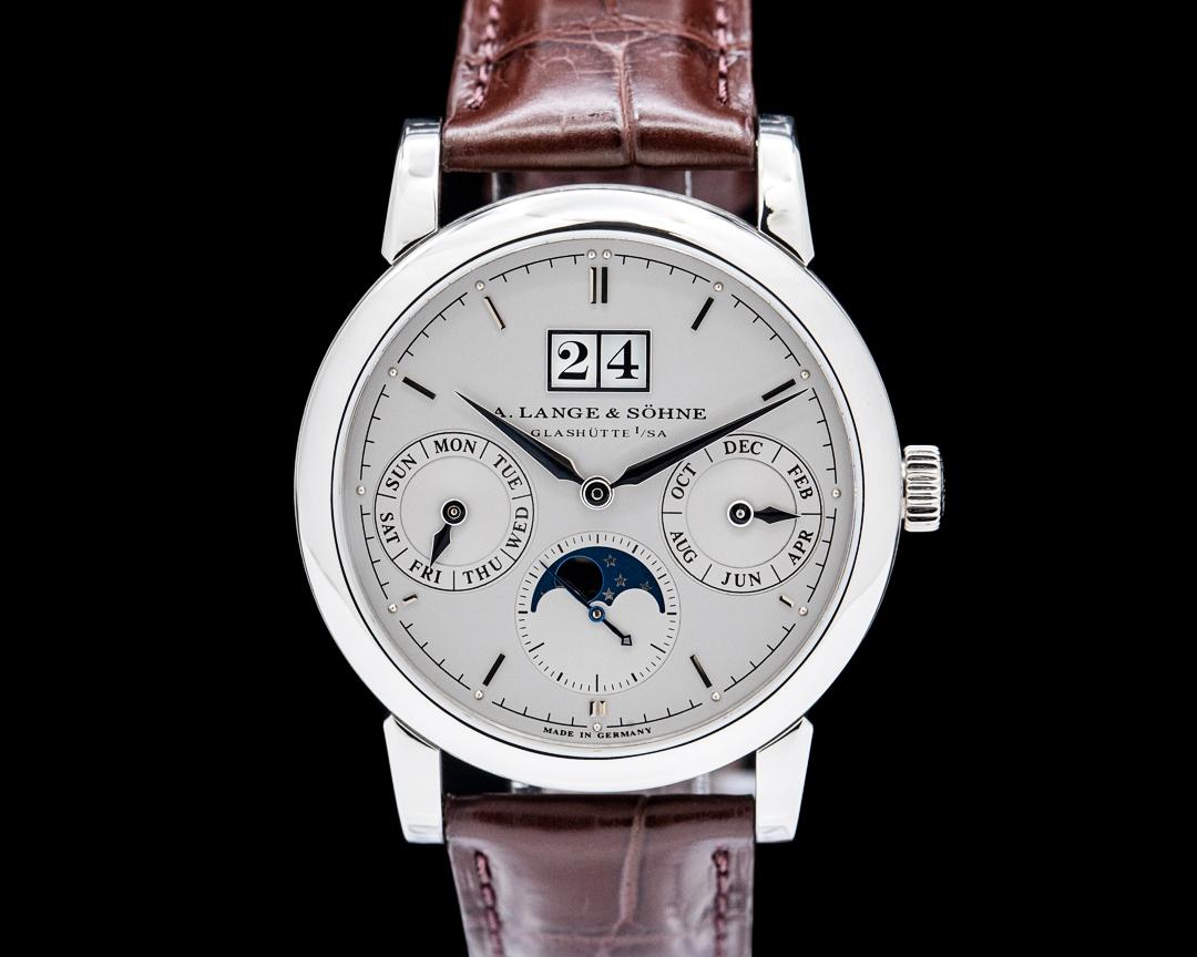 A. Lange & Söhne Saxonia Annual Calendar Platinum Silver Dial, reference 330.025