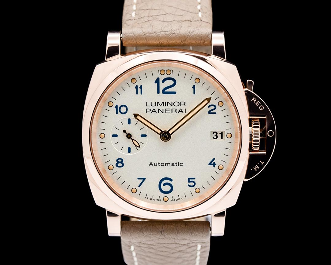 Panerai Luminor Due 38 Automatic 18K Rose Gold Silver Dial, reference PAM00756