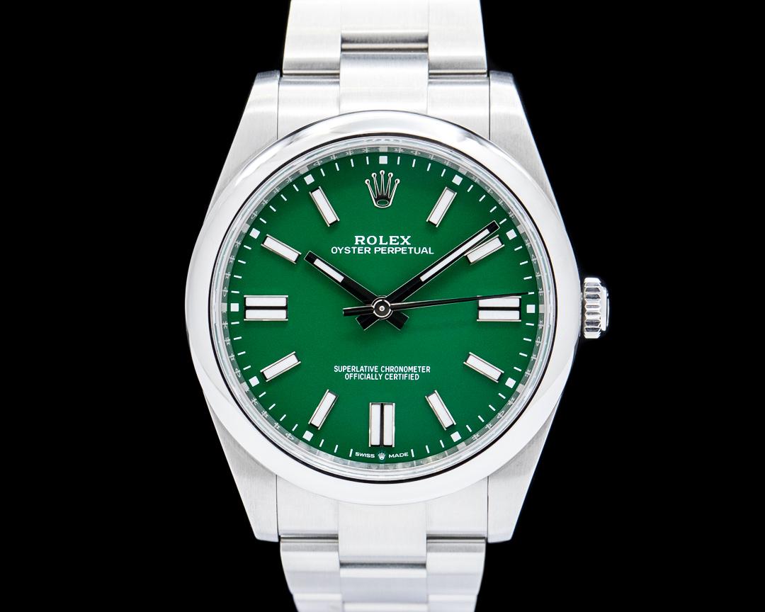 Rolex Oyster Perpetual SS Green Dial, reference 124300