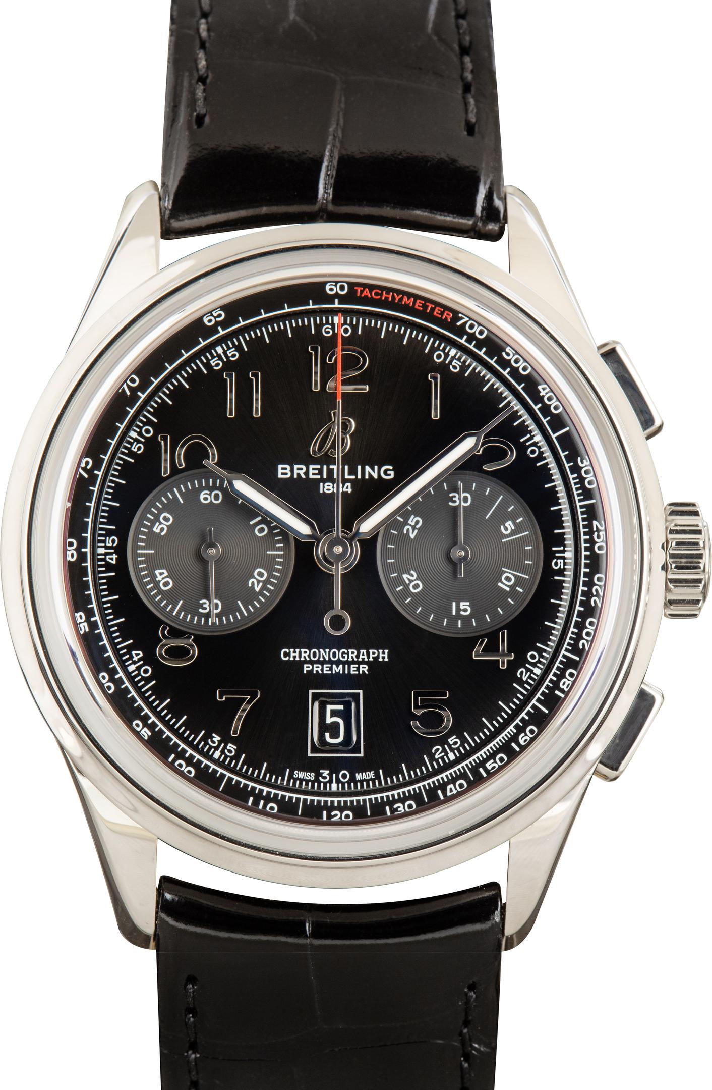 Breitling Premier B01 Chronograph 42 Stainless Steel Black Dial, reference AB0145221B1P1